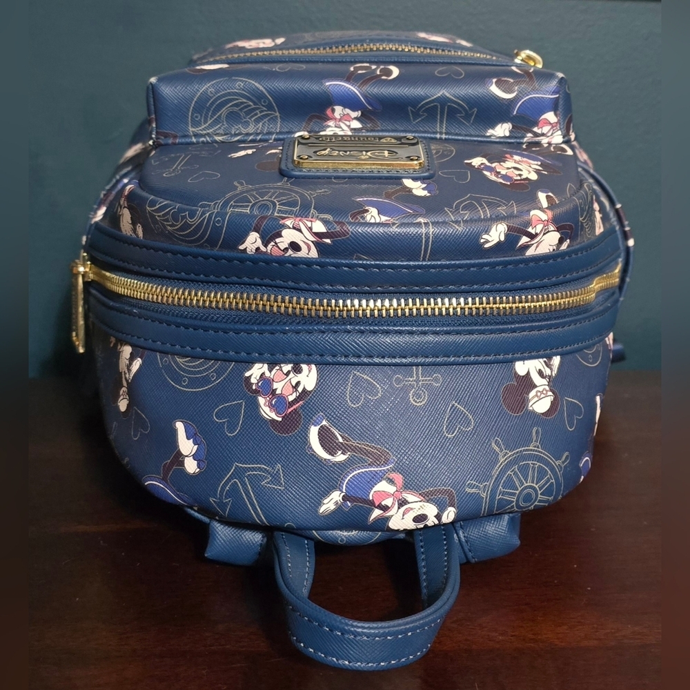 Loungefly ❤️ Logo Disney Cruise Line Sailor Minnie Mouse Backpack and Wallet - Picture 6 of 12
